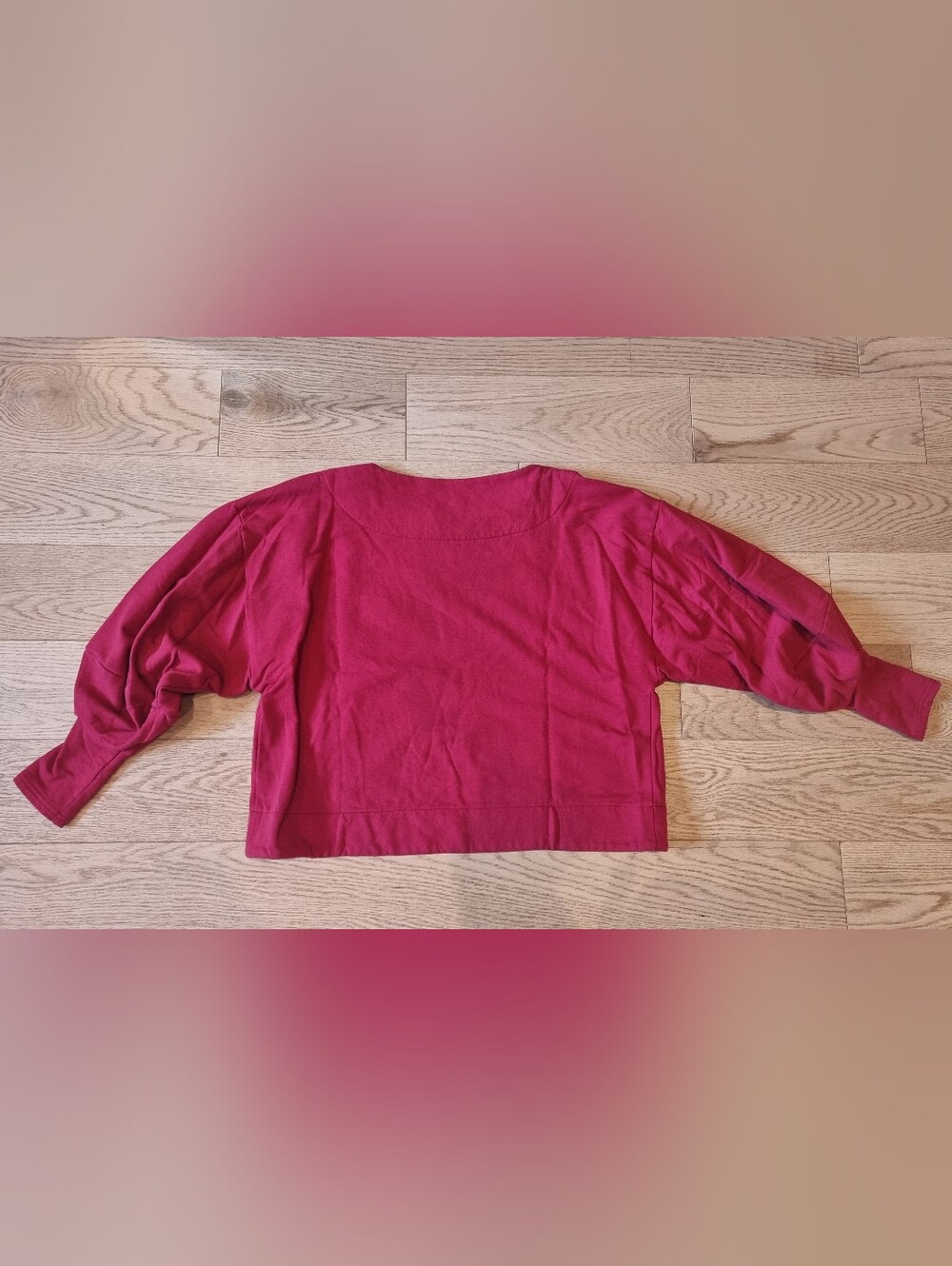 Women's Red Cotton Sweater Made in Canada